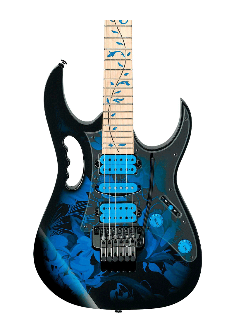 Ibanez JEM77P Steve Vai Signature JEM Premium Series Electric Guitar Blue  Floral Pattern - Music Head Store